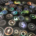 70 pcs PET Adhesive Stickers Waterproof Transparent Laser Silver Stickers Label: SUN MOON Stars Etc