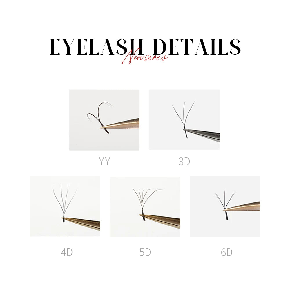 DeceMars Large Amount YY 3D 4D 5D 6D Large-size Tray Eyelash Extension for Makeup