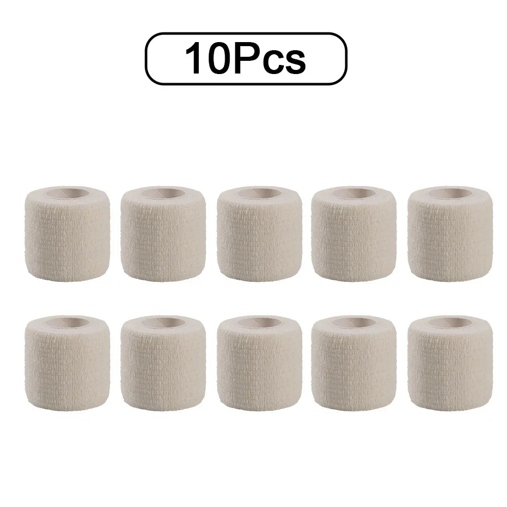 10pcs Elastic Self-Adhesive Athletic Tape Bandage 2.5/5/10cm Non-Woven Universal Fit for Sports Foot Support Joint Protection
