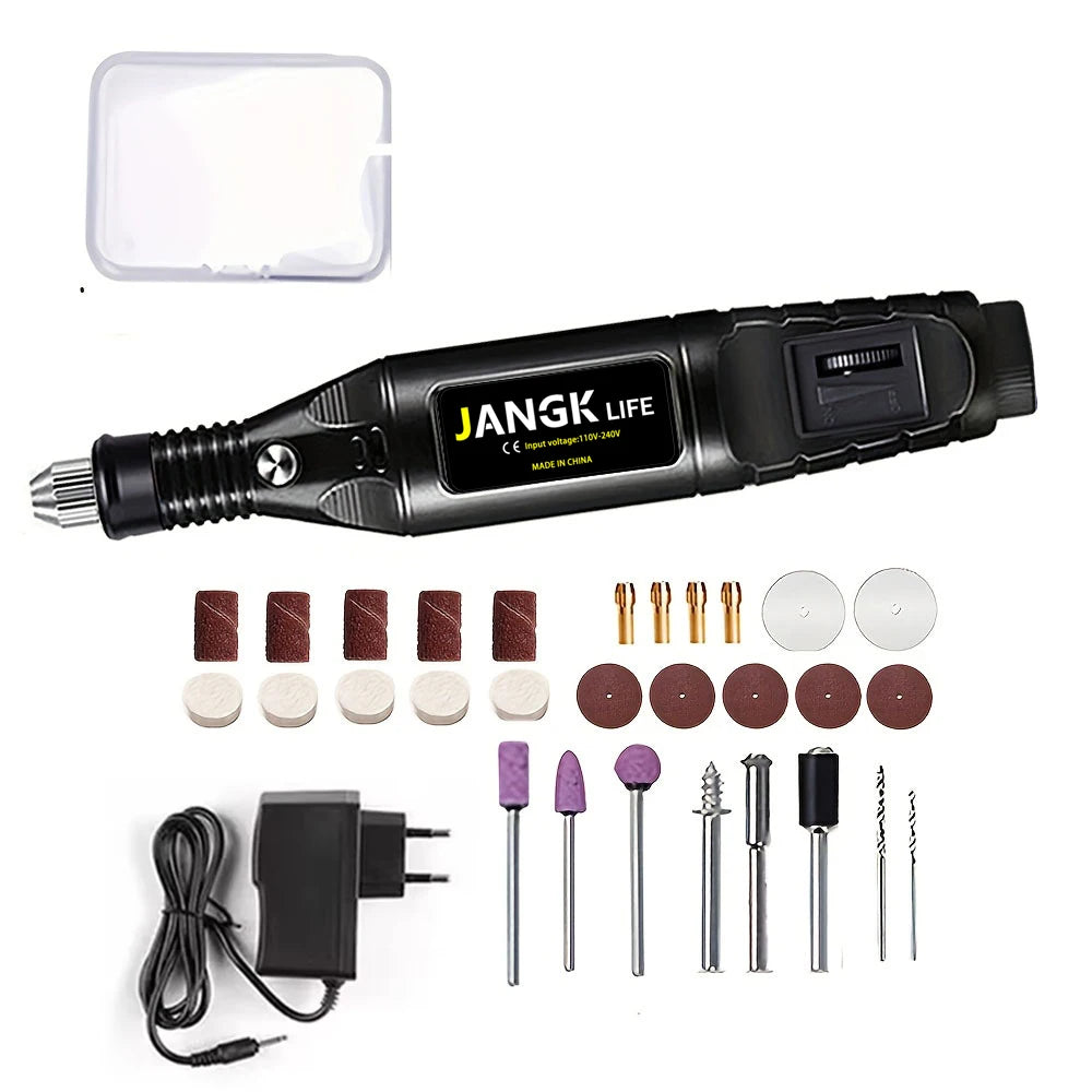 JANGKLIFE110-220V Polishing and Drilling, High-Power Grinder and 211pcs Set, Cutting, Engraving, Multi-Function Electric Grinder