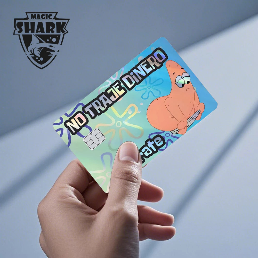 Magic Shark 2026 New Arrival Funny Cute Cartoon Holographic Sticker Laser Film Shinny Skin for Debit Credit Bank Card