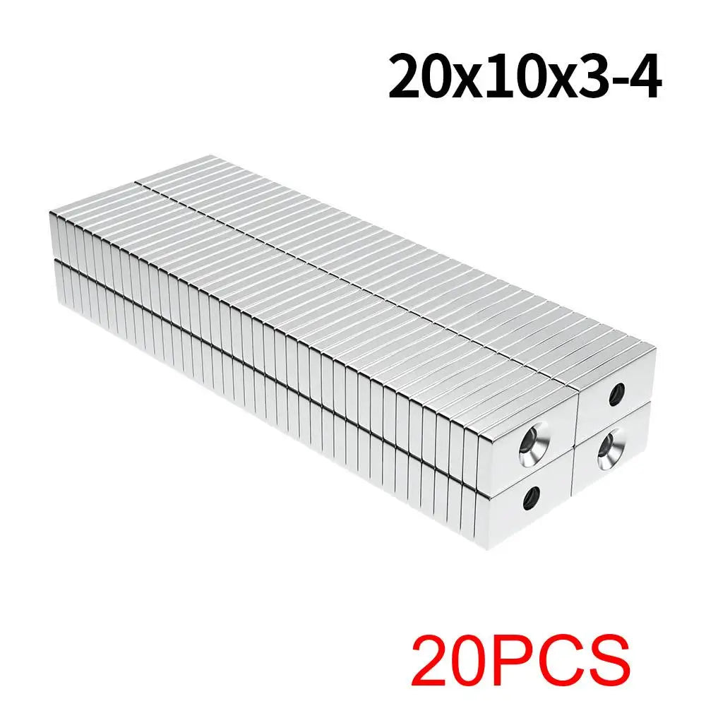 Super Strong Neodymium Magnet  N35 NdfeB Permanent Magnetic imanes Block with holes Powerful Magnets Refrigerator Magnet