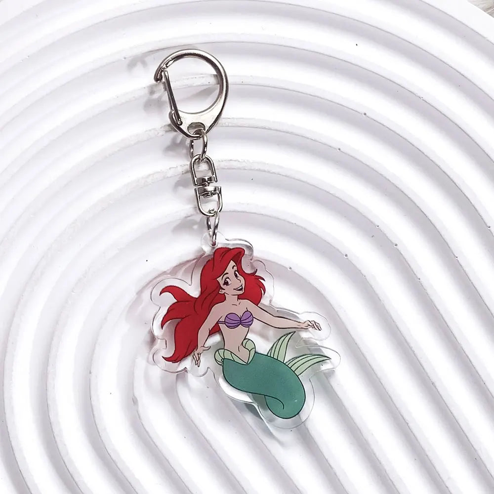 1/13Pcs Disney The Little Mermaid Ariel Ursula Acrylic Keychain Bag Charms Accessories Backpack Key Holder Keyring Fans Friends