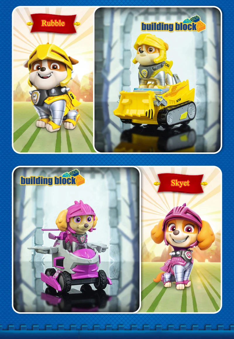 Genuine Paw Patrol PVC Cartoon Model Car 4-6cm Ryder Mashall Chase Rubble Skye Puppy Patrol Toys Figure Children Christmas Gifts