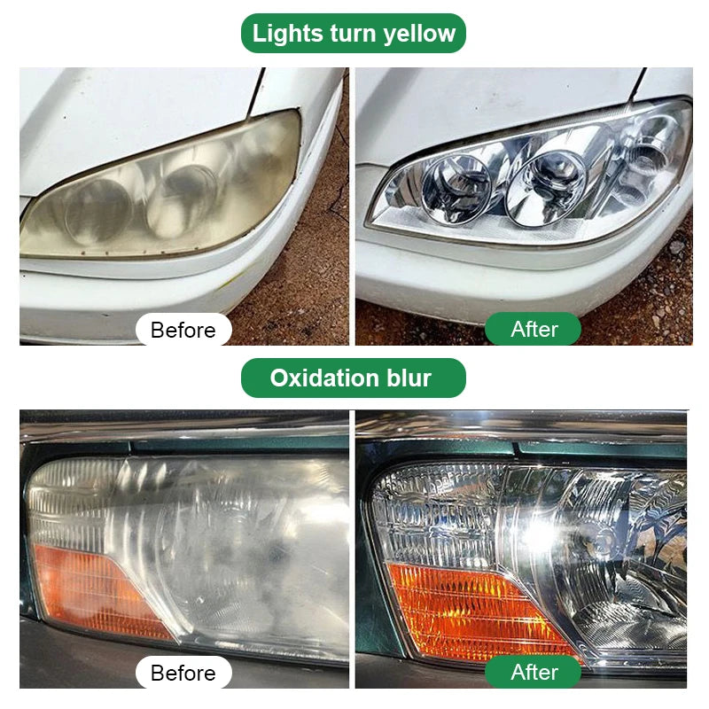 Car Headlight Restoration Polishing Kits Headlamp Scratch Remover Repair Cleaning Paste Remove Oxidation Headlight Polish Liquid