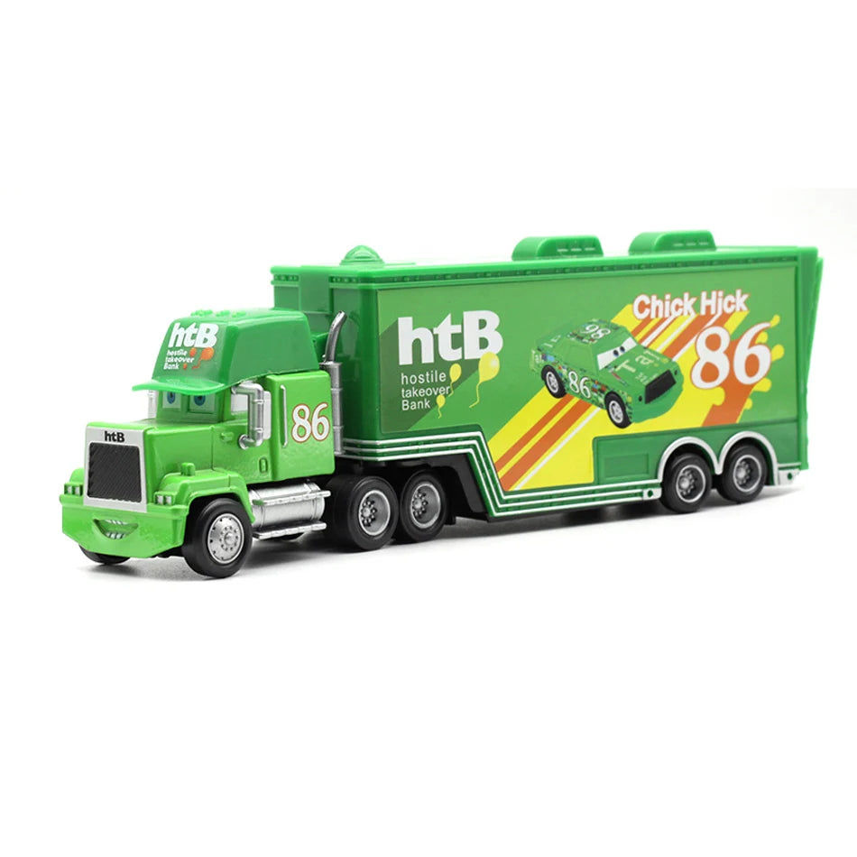 IN STOCK! Disney Pixar Cars And Truck Set Lightning Mcqueen Uncle Mike The King Cruz Model Trucks Car Christmas Gift for Kids