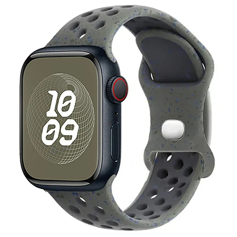 Original Sport Strap for Apple Watch Band 46mm 49mm 45mm 44mm 38 42mm Colored Particles Rubber Band IWatch Ultra 10 9 8 7 6 5 SE