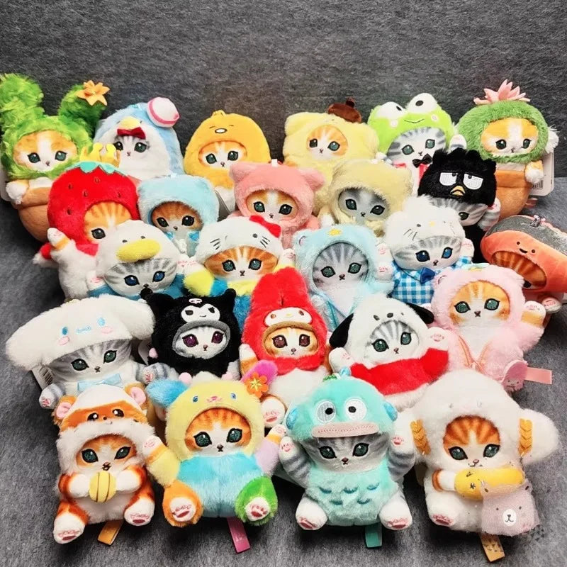 Anime Shark Cat Co Branded Cross-dress Kuromi Hello Kitty Cinnamoroll Plush Toys Collect Decoration Pendant Gift