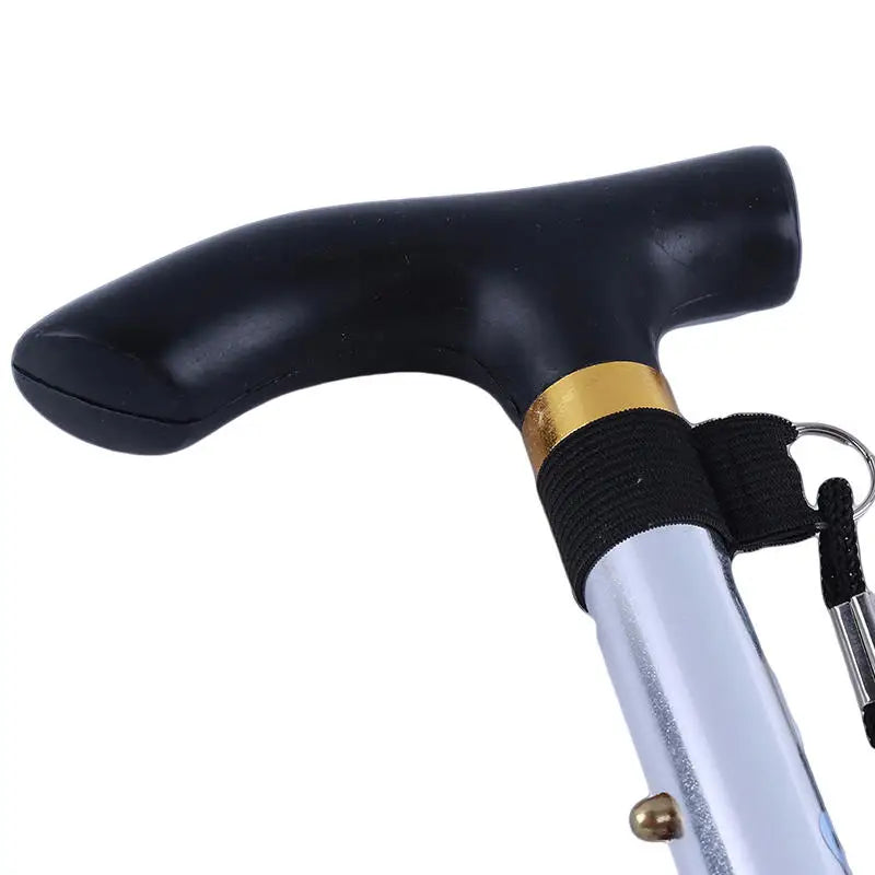 Telescopic Walking Stick Outdoor Hiking Trekking Poles Aluminum Alloy Metal Folding Cane Crutches Pole For Elderly People