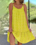 2026 Summer New Cross border Amazon European and American Leisure Style Printed Sleeveless Large Swing Strap Dress