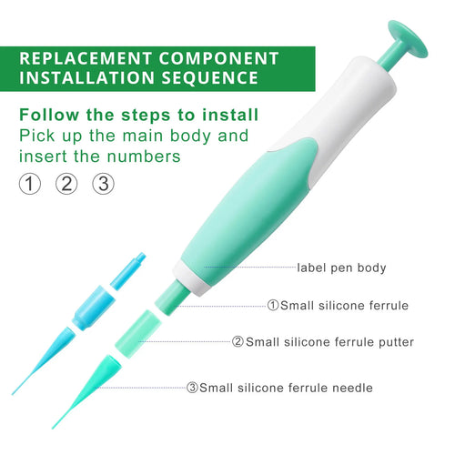2-IN-1 Auto Skin Tag Removal Tool Kit Painless Skin Label Mole Acne Wart Removal Pen with Cleansing Swabs Facial Skin Care Tool