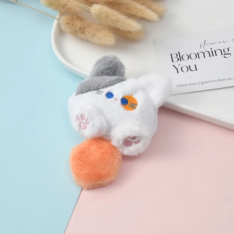 New Squeaky Kitten Plush Doll Bag Hanging Cute Cartoon Diy Cat Brooch Gold Key Chain Four Optional Birthday Gifts For Children