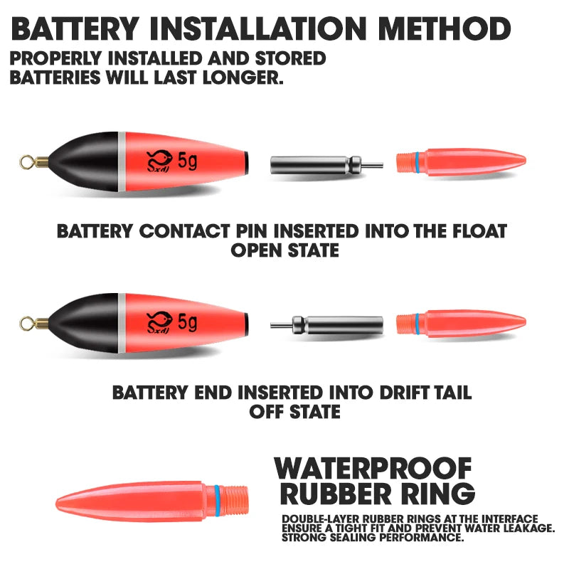 TAIYU 5g/10g/15g Luminous Fishing Night Float High Quality Fishing Floats Lightweight Pressure Resistance Tackle Tool Supplies