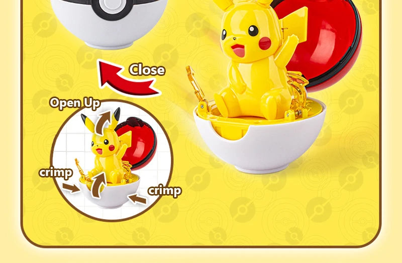 Funny Pokemon Transformation Cartoon Model Pokeball Pikachu Toys Scalable Anime Figure Dolls Model Ornaments Kids Birthday Toys