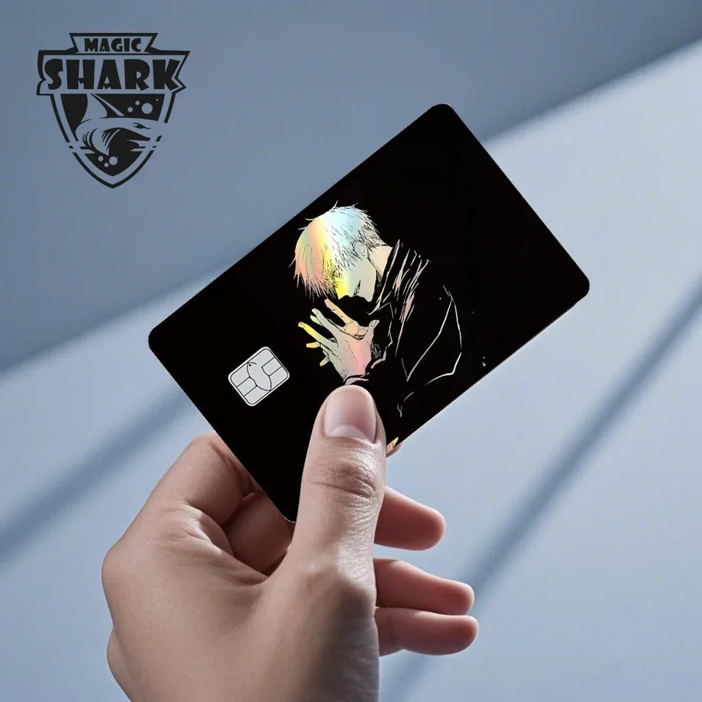Magic Shark Mcloving Spider Anime Shinny Laser Holographic Matte Skin Film Sticker for Debit Bank Credit Card