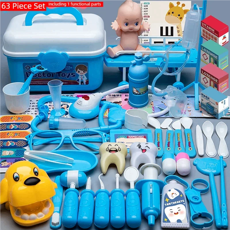 WizKidz Doctor Nurse Role Play Set Medical Tools With Stethoscope & Injectors In A Pretend Play Trolley Box Ideal Gift for Kids