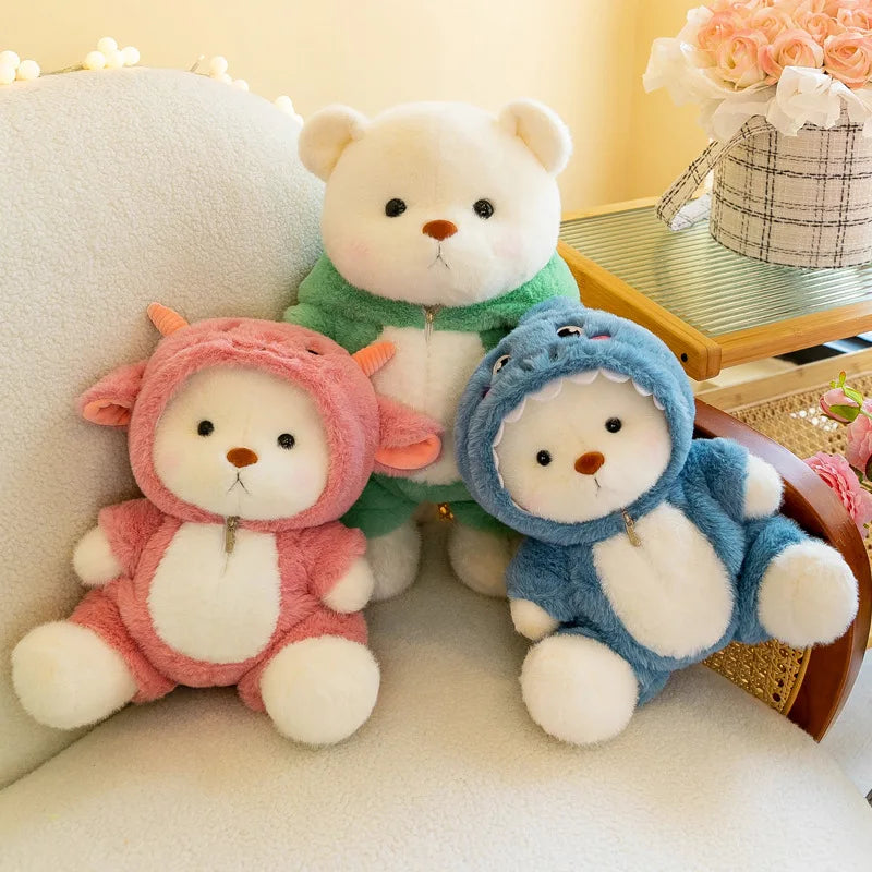25/35cm Anime Cosplay Joint Bear Plush Toy Cute Stuffed Animals Bunny Duck Shark Pig Plushies Doll Kawaii Soft Toys For Girls