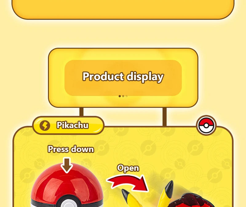 Funny Pokemon Transformation Cartoon Model Pokeball Pikachu Toys Scalable Anime Figure Dolls Model Ornaments Kids Birthday Toys