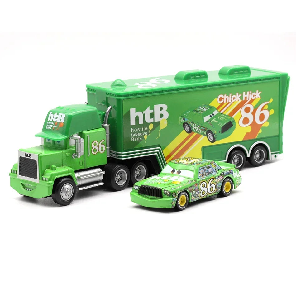 IN STOCK! Disney Pixar Cars And Truck Set Lightning Mcqueen Uncle Mike The King Cruz Model Trucks Car Christmas Gift for Kids