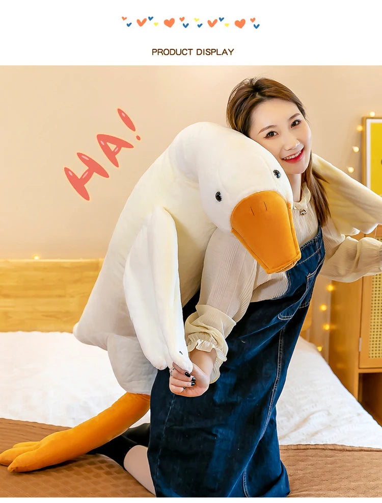 130/160/190cm Large White Goose Fur-Retriever Soft Toy Children's Girls' Gift Cute Doll Sleeping Pillow Large-sized Doll