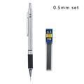 Metal Mechanical Pencil Set with Pencil Grip Leads Art Drawing Student Office Supplies 0.5/0.7/0.9/2.0mm Automatic Pencil