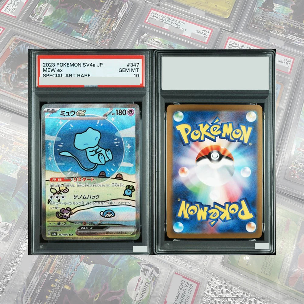 DIY Proxy PTCG Graded Collection Card SV4a JP Mew Ex Charizard Ex Special Art Rare GEM MT 10 Card Holographic Labels Child Gift