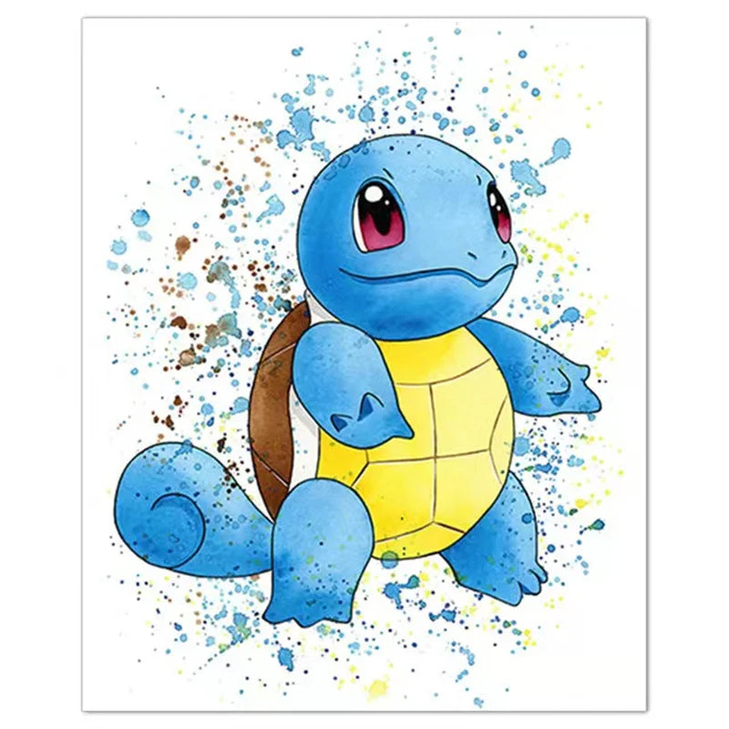 Anime Pokemon Canvas Painting Bulbasaur Charmander Squirtle Poster and Print Watercolor Wall Art Picture Home Decor Kids Gifts
