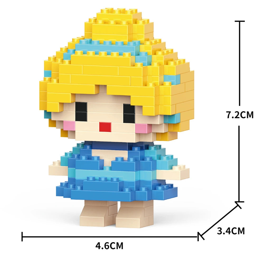 Cartoon Anime Hello Kitty Blocks Kuromi My Melody Cinnamoroll Mouse Building Blocks Doll Toy Kids Birthday Gift