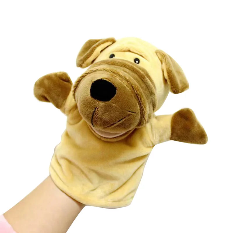 Soft Stuffed Toy Doll Animal Plush Doll Educational Baby Toys Lion Elephant Monkey Giraffe Tiger Bunny Kawaii Hand Finger Puppet