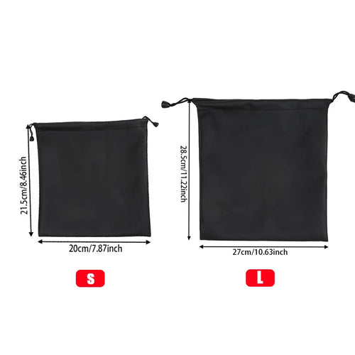 1Pc Draw String Bag Headphone Bags Durable Black Dust-proof Drawstring Bag PU Leather Headset Bag Durable Multi Purpose Storage