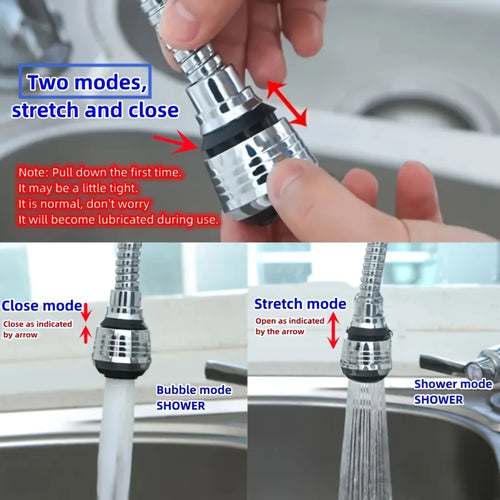 1 faucet nozzle 360 degree rotating filter extension tube dual-mode faucet nozzle universal kitchen accessory