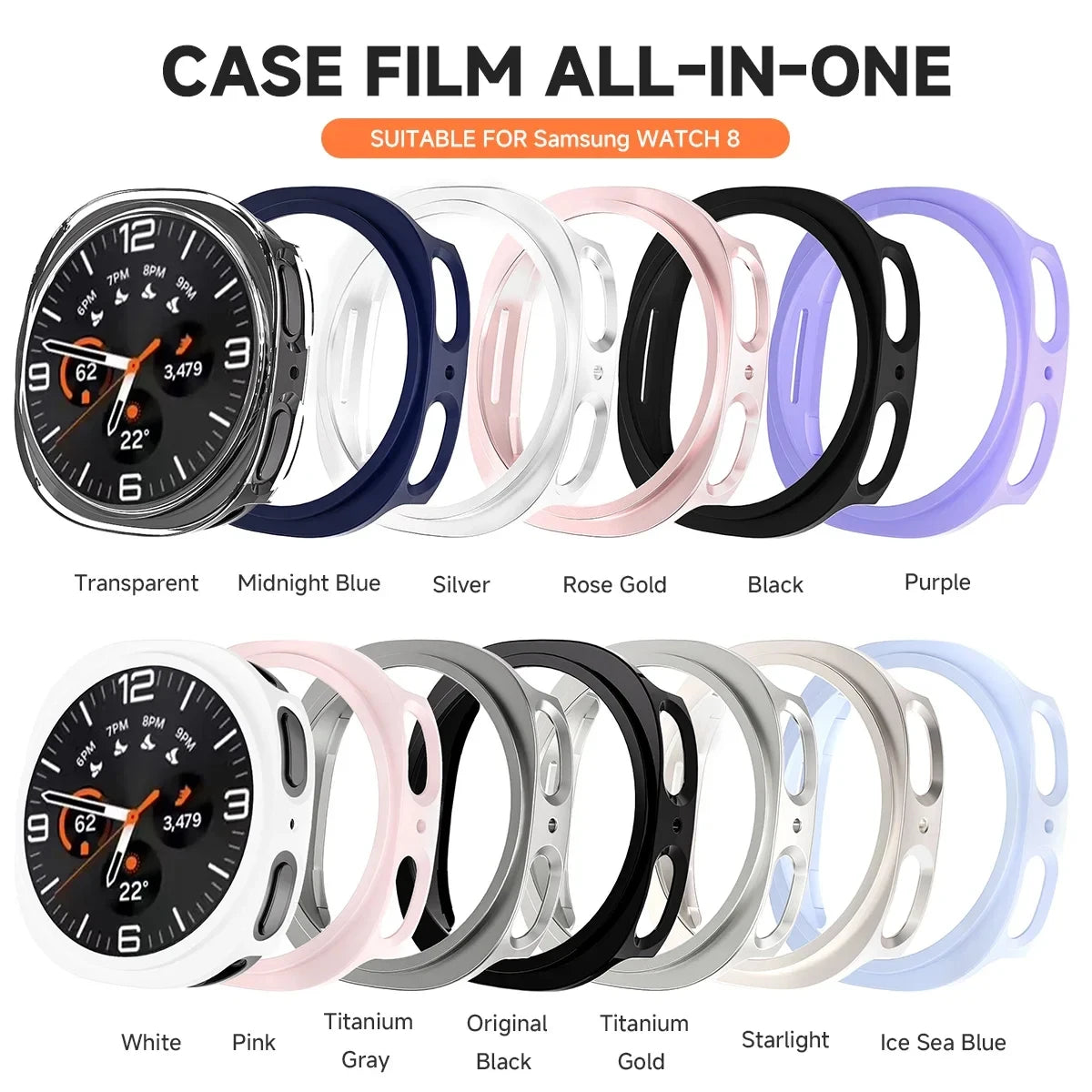 Glass+case For Samsung Galaxy watch 8 40mm 44mm scratch-resistant full-coverage screen protector For Samsung Galaxy watch8 Cover
