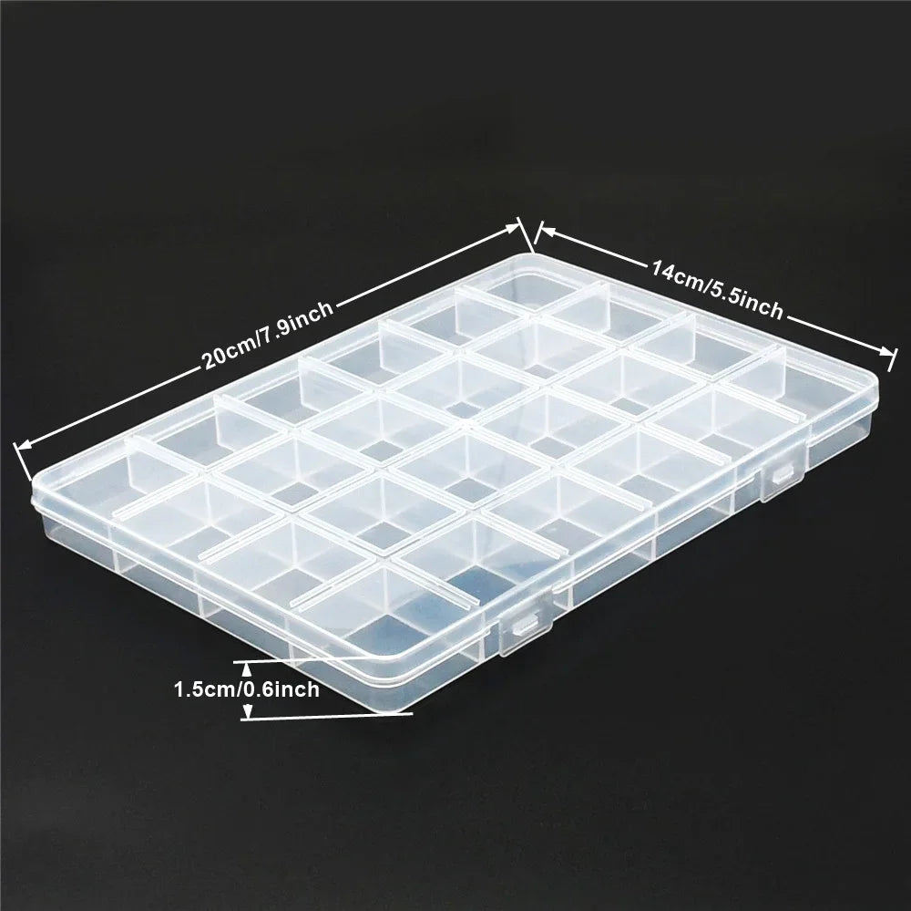6-32 Compartments Plastic Storage Box Organizer Jewelry Container with Dividers for Beads Art DIY Crafts Sewing Jewelry Supplies
