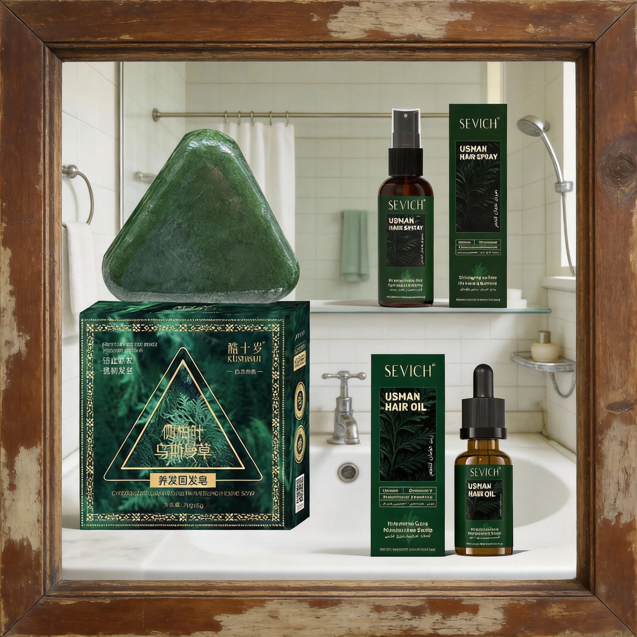 1/2/3pcs Hair Loss Prevention Set Fast Regrowth Hair Essential Oil Usman Handmade Shampoo Soap Hair Care Serum Scalp Thickening