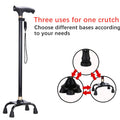 LED Light Walking Stick for Elderly - Adjustable Aluminum Alloy Crutch with Non-Slip Rubber Base for Seniors/Men/Disabled