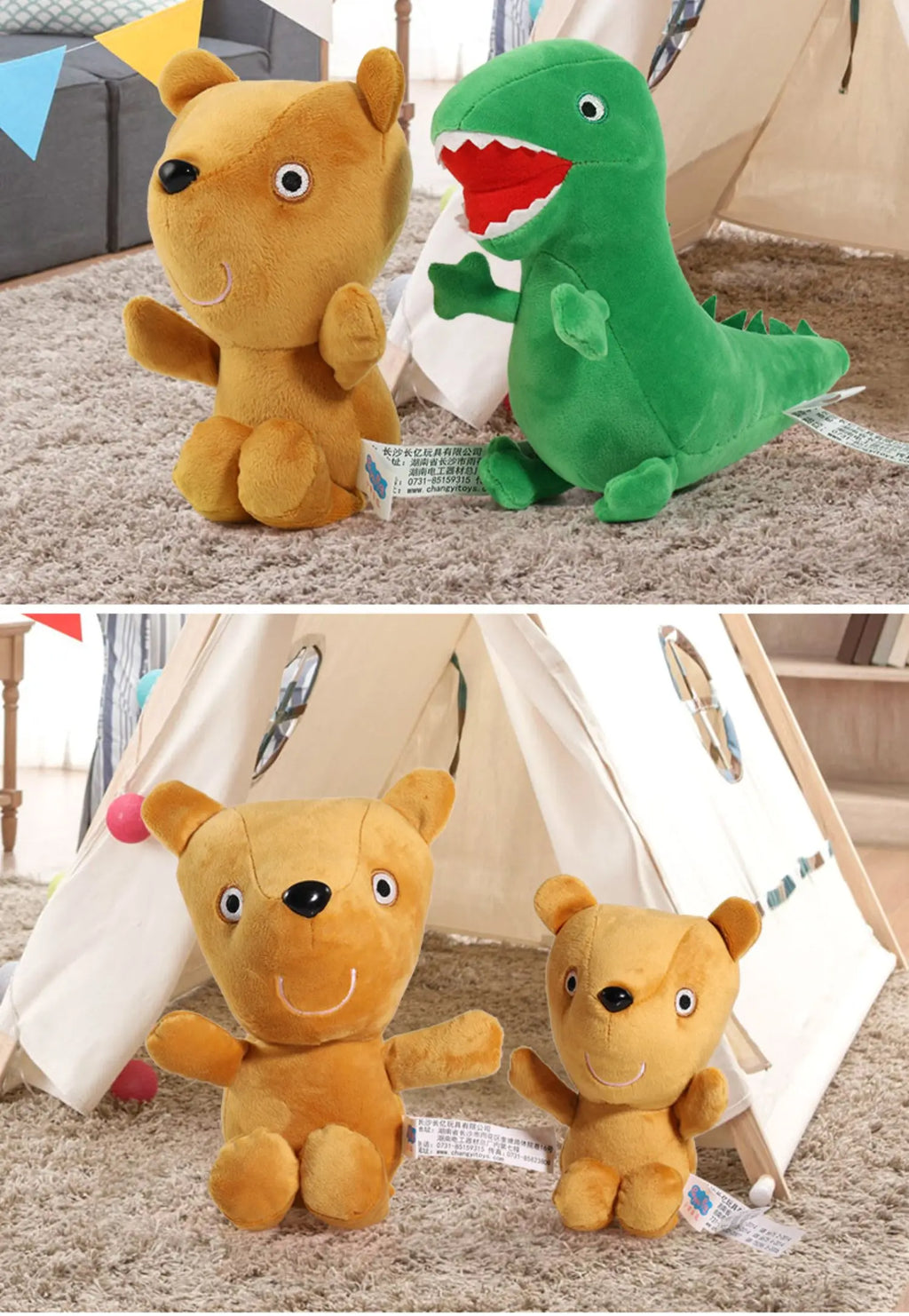 Genuine Peppa Pig Plush Pig Kids Toys 19CM Pet Dinosaur Teddy Bear Soft Stuffed Anime Figure Doll Children's Birthday Gifts