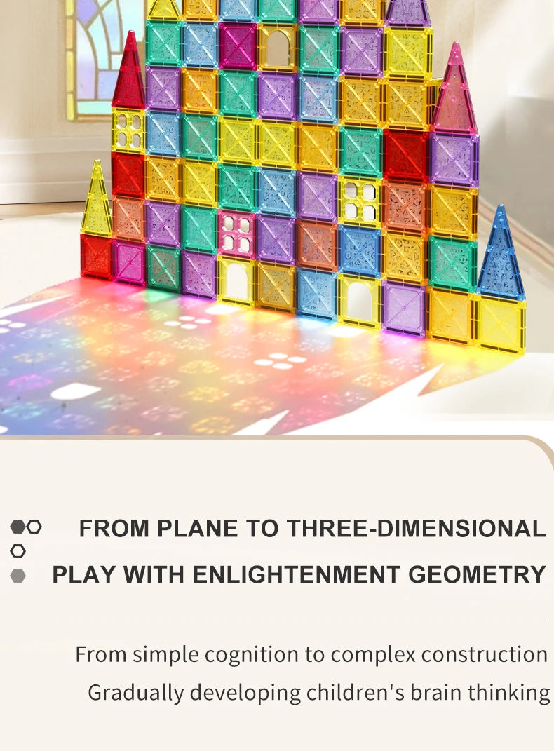 Magnetic Tiles for Kids Ages 3-5 4-8 Magnet Toys for 3 4 5 6 7 8+ Year Old Boys Girls Toddlers Magnetic Building Blocks Preschoo