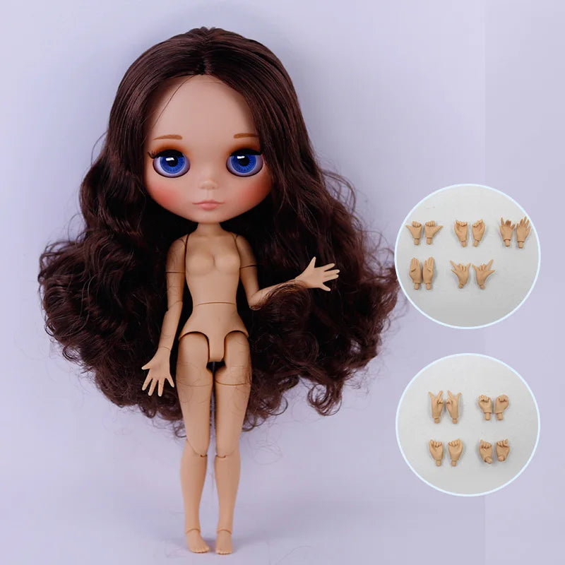 ICY DBS Blyth Doll Tan Skin Matte Face With Eyebrows Special Price 1/6 BJD JOINT body Neo Christmas Gift Anime