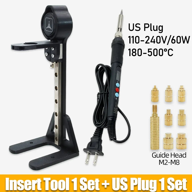 New Brass Heat Set Insert Nut Embedded Manual Implantation Machine Hot Melt Plastic Inserts 3D Printing Press Soldering Iron Tip