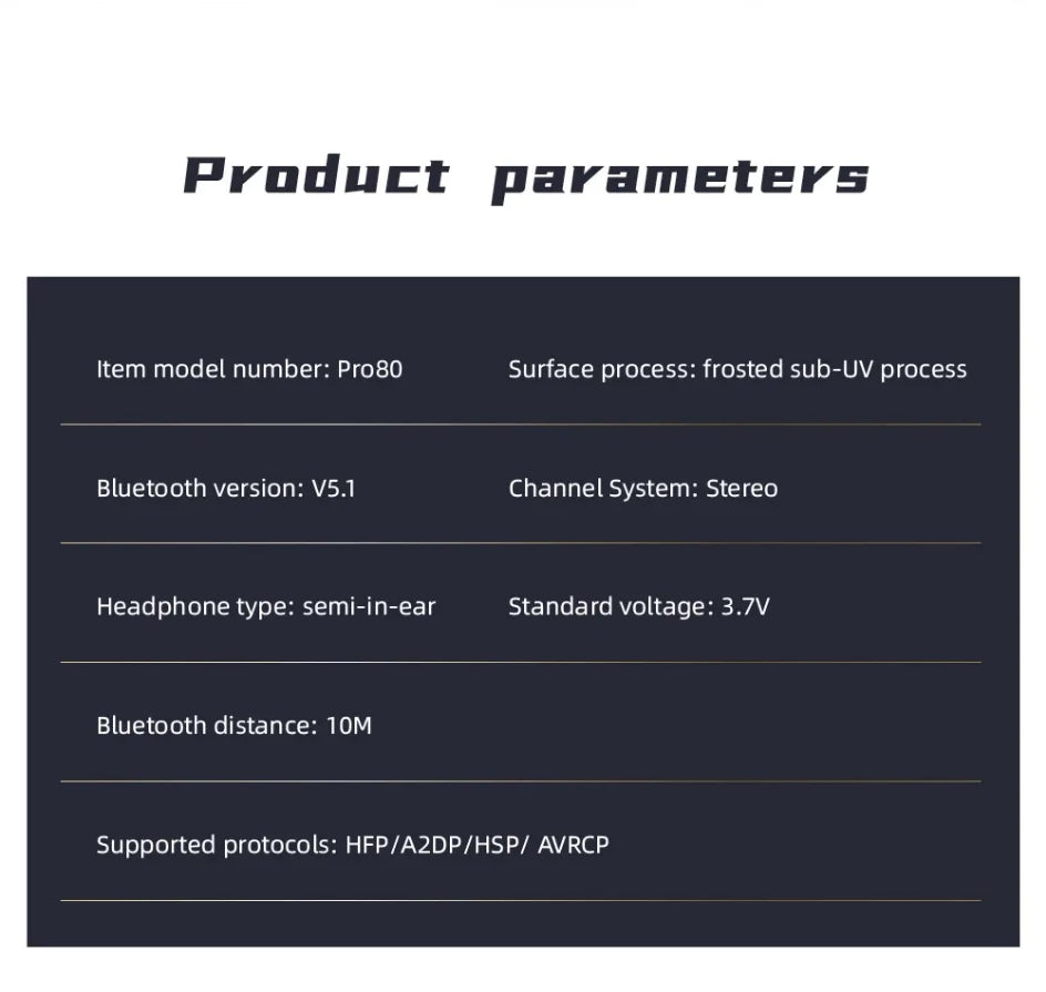 PRO 80 New Bluetooth Earphones Wireless In Ear TWS Touch Digital Display Sports Bluetooth Earphones