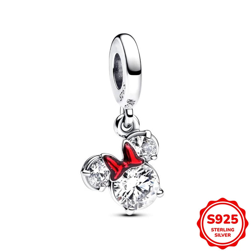 Hot Sale Charms Silver 925 Disney Pendant Beads Fits 3mm Bracelet Bangle Necklace For Women Luxury DIY Jewelry Making Fine Gifts