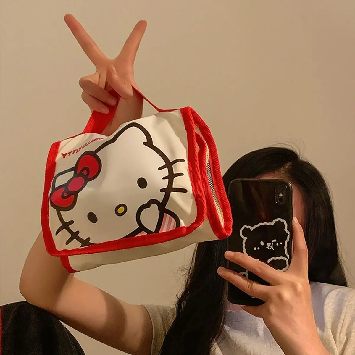 Cute Portable Travel Wash Up Storage Bag Girls Gifts Hello Kitty Kuromi Stitch KT Cat Cartoon Cosmetic Bag For Girl Kawaii Gifts