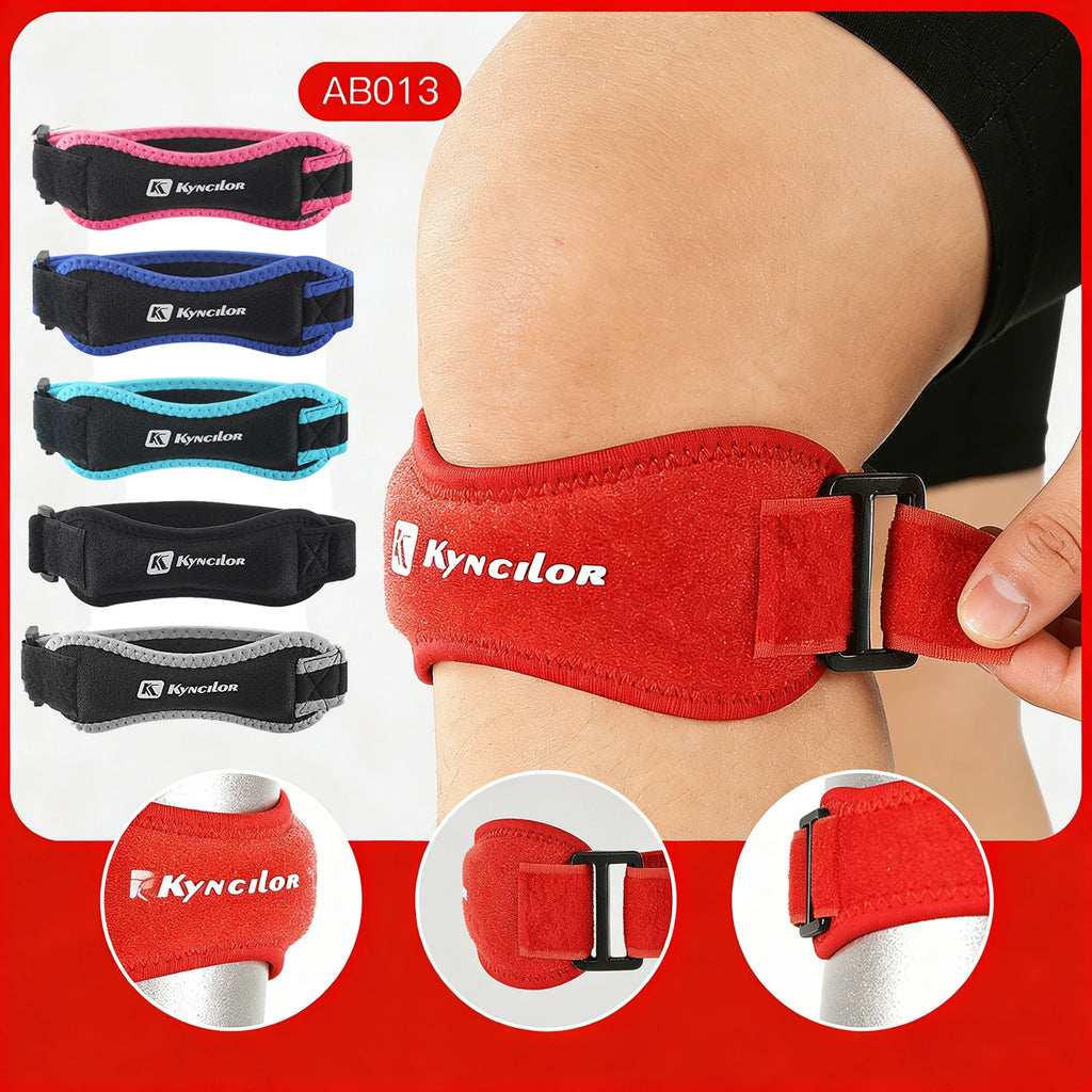 1 Piece Knee Patellar Tendon Knee Support Strape Brace Adjustable Shock Absorption Compression Knee Pad Sleeve for Basketball