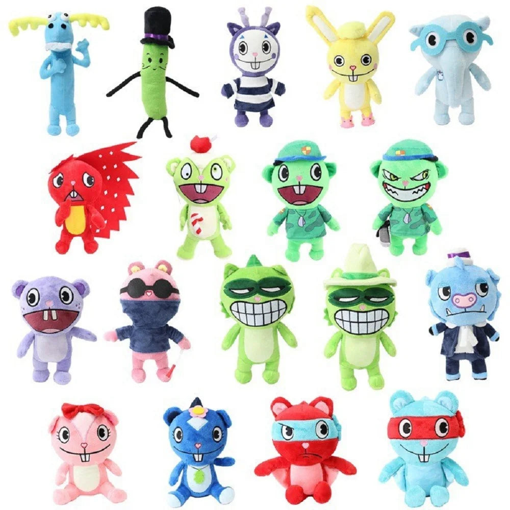 25CM HTF Happy Tree Friends Anime Happy Tree Friends Soldier Fliqpy Plush Toys Dolls Military Flipy Doll Plush Toy for Kids Gift