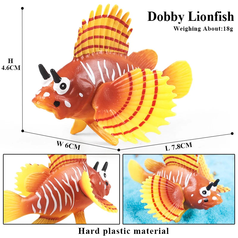 Oenux Sea Life Animals Coral Octopus Nautiloidea Crab Starfish Ocean Model Action Figures Educational Collection Toy Kid Gift