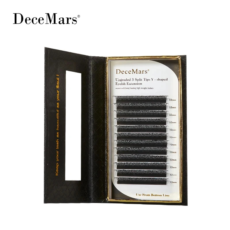 DeceMars 3 Split Tips Y-Shaped Eyelash Eextension Barely-There Effect