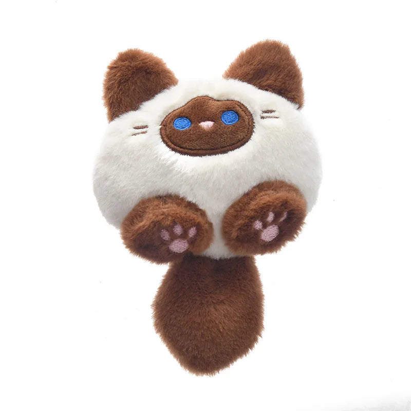 New Squeaky Kitten Plush Doll Bag Hanging Cute Cartoon Diy Cat Brooch Gold Key Chain Four Optional Birthday Gifts For Children