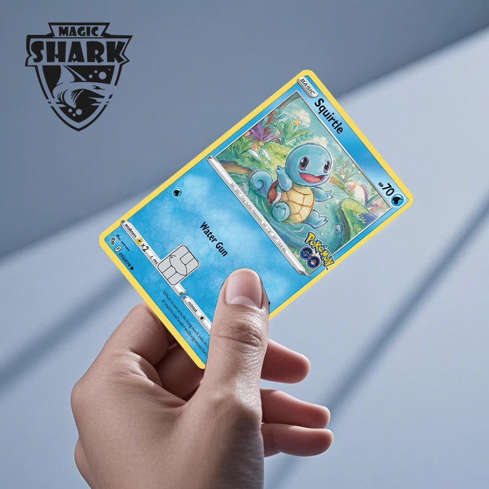 New Bulbasaur Pikachu Charmander Squirtle Mew Gengar Pokemons PTCG Film Skin Cover Sticker for Credit Debit Card