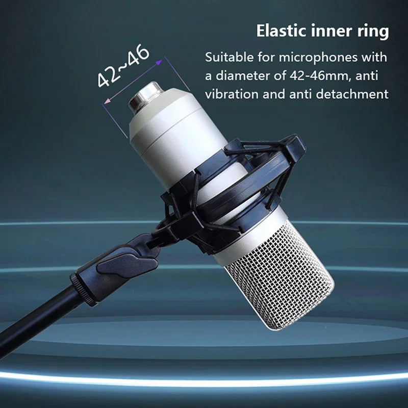 Universal Professional Condenser Microphone Shock Mount Holder Studio Recording Bracket For Black Large Mic Clip