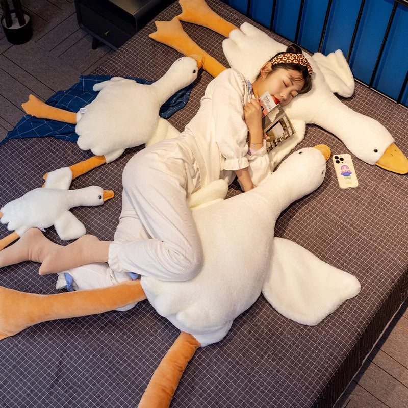 130/160/190cm Large White Goose Fur-Retriever Soft Toy Children's Girls' Gift Cute Doll Sleeping Pillow Large-sized Doll